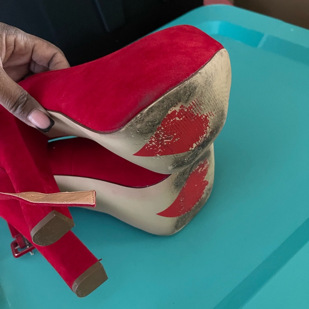 Red Suede High Heel Pumps - Women's Elegant Dress Shoes